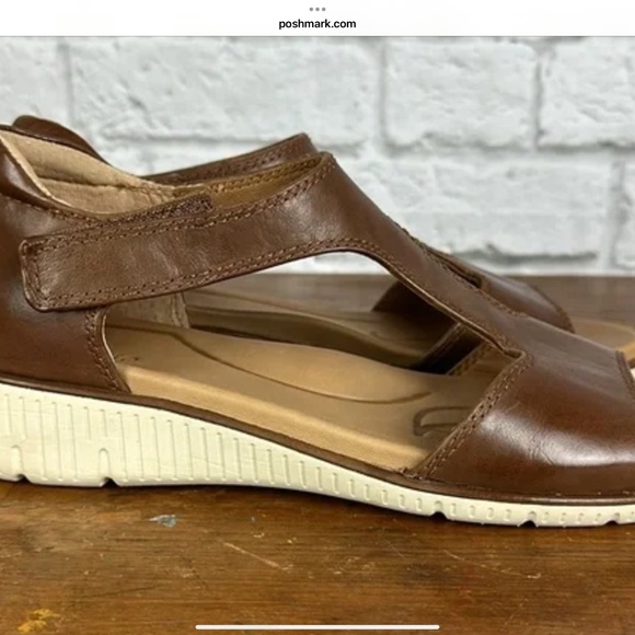 Nurture by Lamaze Brown Leather T Strap Comfort Sandals Closed Back Size 9.5 - Picture 2 of 6